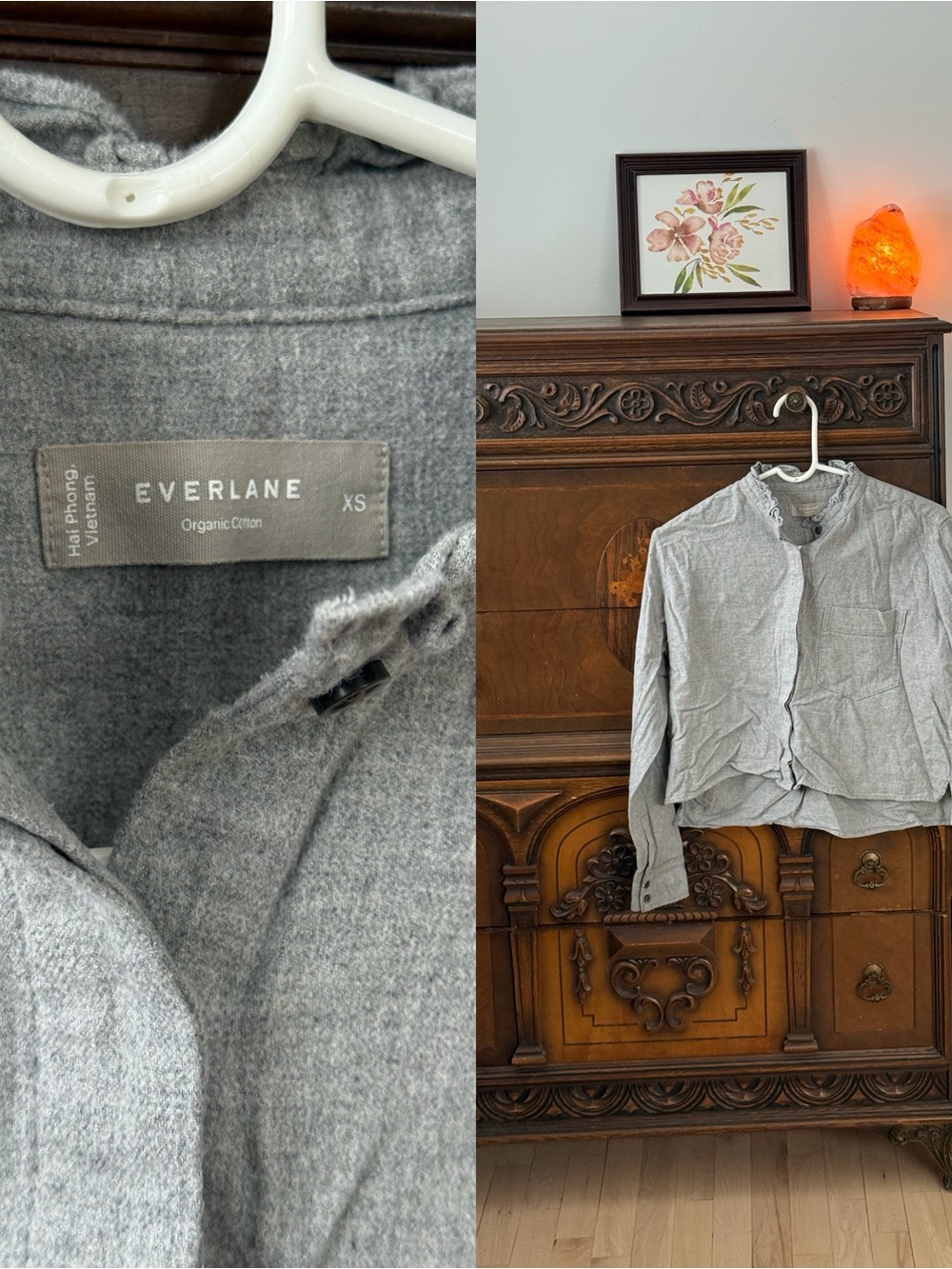 Everlane Gray Organic Cotton Button-Up Shirt - XS